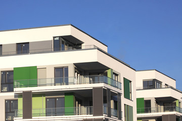 new apartments with blue sky