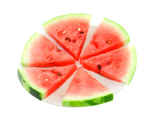 Slice of juicy watermelon. Isolated