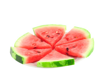 Slice of juicy watermelon. Isolated