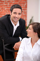 Couple in restaurant