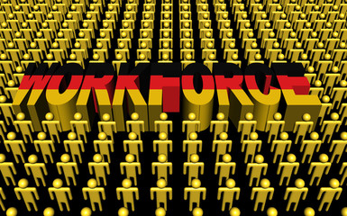 Fototapeta premium Germany workforce with flag text illustration