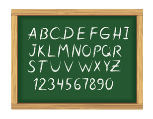 Fototapeta premium School board with chalk alphabet letters