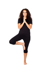 Fototapeta premium Brunette Woman Doing Yoga Exercises