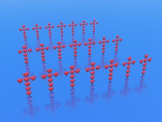 Cemetery of love - 3D render