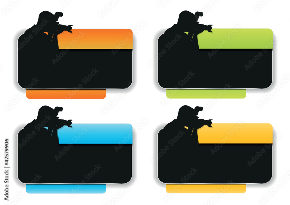 Poster vector background with silhouette of the photographer