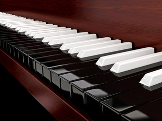 Black piano with inverted keys