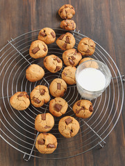 Peanut butter and chocolate chip cookies