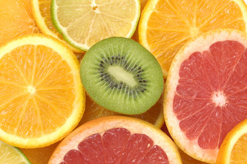 Close up sliced citrus collection