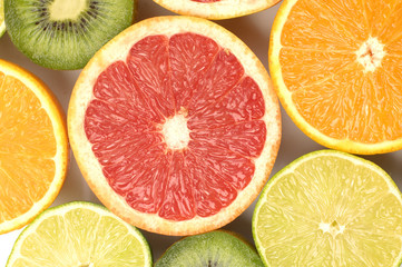 Sliced citruses background