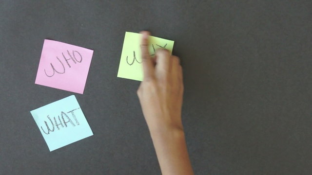 Where, What, How, Why, When, Who Sticky Notes