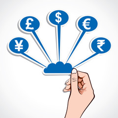 different country currency sign stock vector