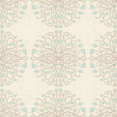 beautiful natural seamless pattern with turquoise leafs