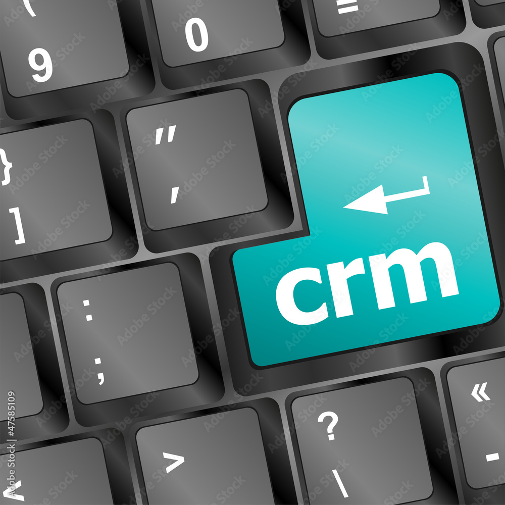 Poster crm keyboard button on computer pc
