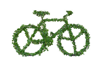bicycle made out of green leaves
