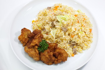 Fried rice and fried chicken