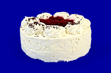 Cake with white cream and jam