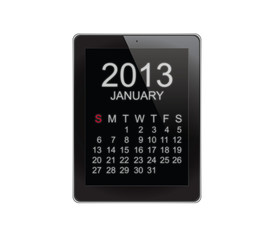  2013 Calendar Tablet on white