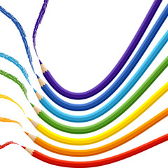 Background with colored pencils. Vector conceptual illustration.