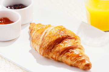 Croissants are typically served for breakfast