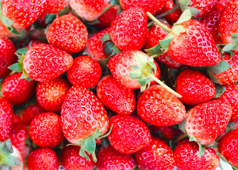 close-up of red strawberries background