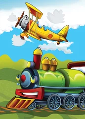 Poster De locomotief en de vliegmachine © honeyflavour