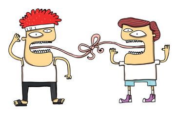 Two Characters With Knotted Tongues