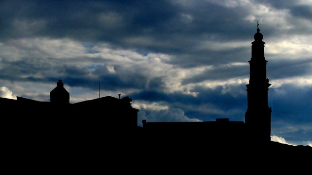 Nederland Anne Frank house and Westerkerk clouds