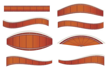 set of photographic filmstrips vector illustration