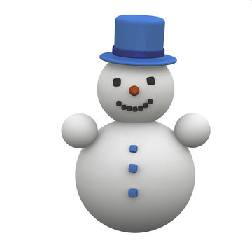 Happy snowman icon 3d