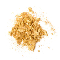 Crushed eyeshadow isolated on white background