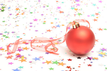 Christmas Bauble and star shaped confetti