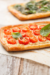 Quiche with tomato and ricotta