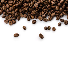 Coffee beans on white background