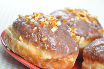 Closeup of polish donuts.