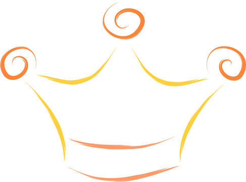 brush drawing style of an abstract crown