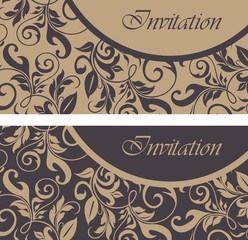 Set of floral invitation cards.