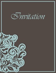 Floral invitation card. Vector illustration