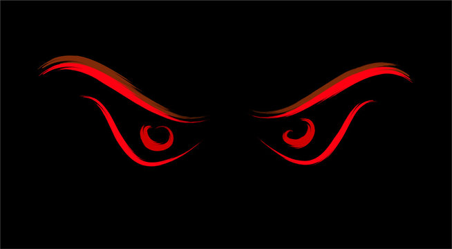 red predator evil eyes on black