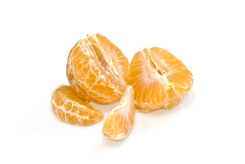 Fresh ripe mandarines isolated on white background