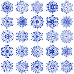 set of snowflakes