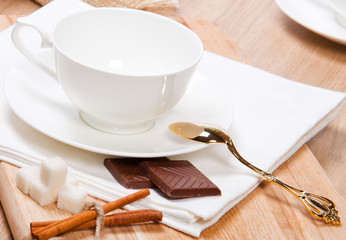Coffee cup with coffee beans