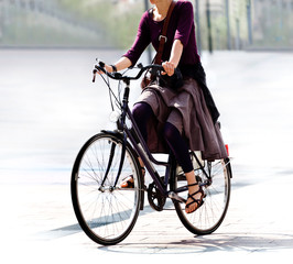 he woman on the bike after work.