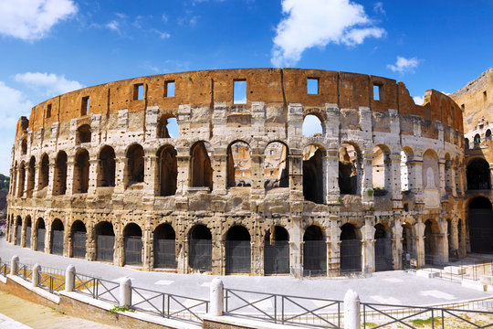 The Colosseum, the world famous landmark in Rome.