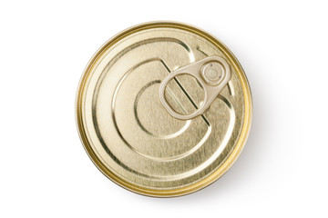 Tin with ring pull. Top view.