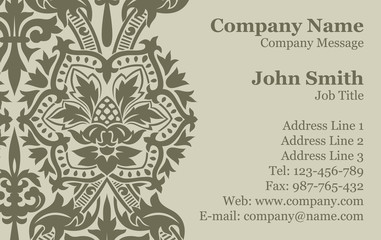 Vector Victorian Damask Business Card