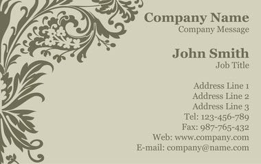 Vector Victorian Damask Business Card