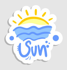 Sun beach water sticker