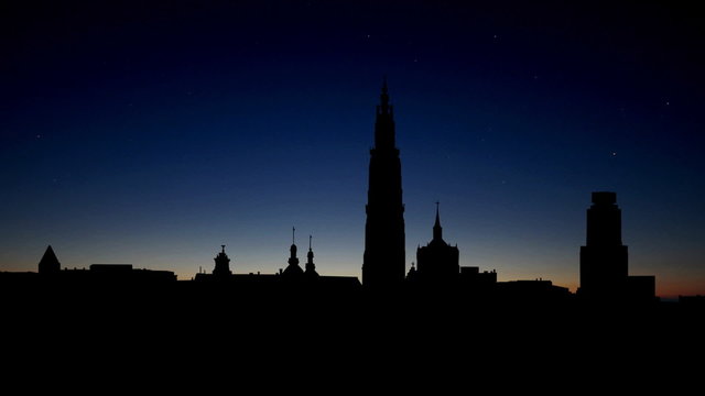 Belgium Antwerpen cityscape sunrise
