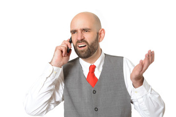 Diskutierender Geschäftsmann