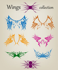 Fototapeta na wymiar Wings. Elements for design. Vector illustration.